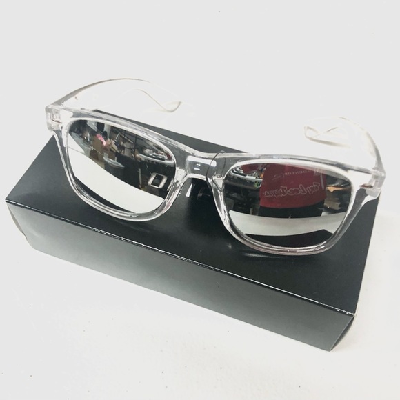 Clear Frame Sunglasses with Silver Lenses - Picture 3 of 3